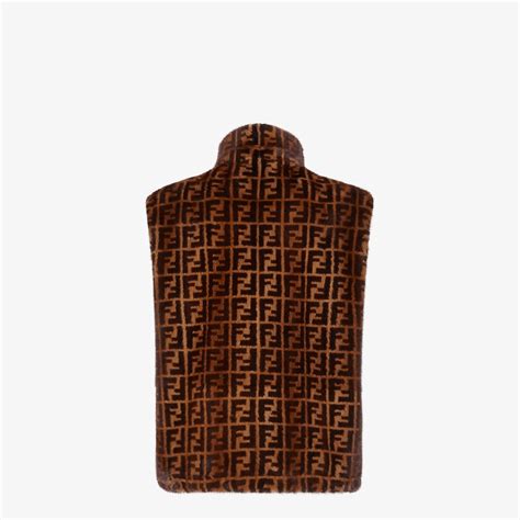 fendi logo hooded vest mens|Fendi brown mink vest sale.